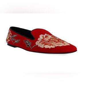 Natori EDDA SUEDE EMBROIDERED LOAFER